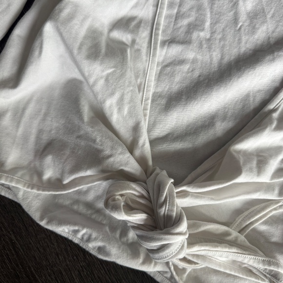 Sunday Best (Aritzia) White Long Sleeve Tie Front Top – Size S - Picture 3 of 6